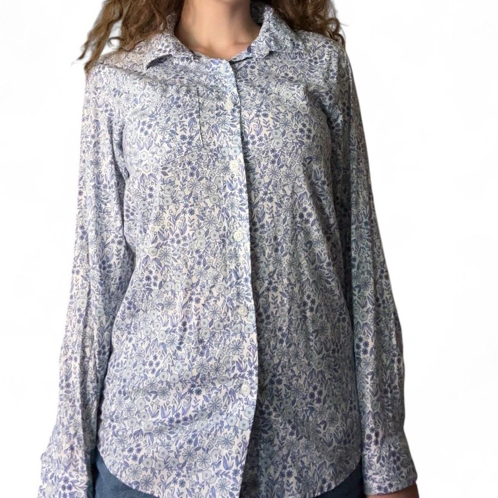 Blue Floral Cat & Jack Button Up
